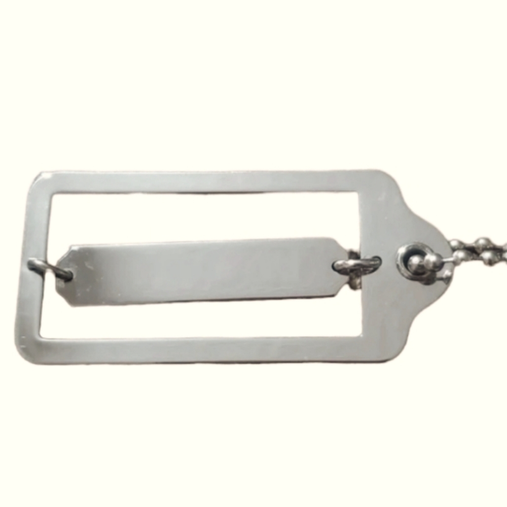 Coach Silver Tone Metal Tag XL - Picture 3 of 3